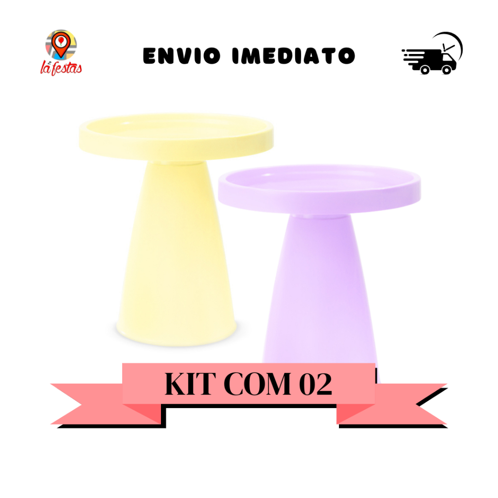 Kit com 2 Boleiras Redonda Minimalista 20x20CM - Várias Cores