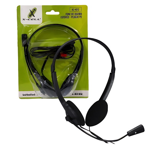 Fone  Headphone com microfone P2 para PC e Notebook Home Office Skype: XC-HS12