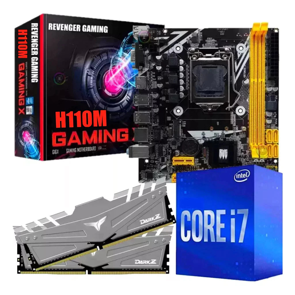 Kit Upgrade Gamer DDR4 - Intel Core i7 4.0Ghz + Placa Mãe H110 + 64GB DDR4