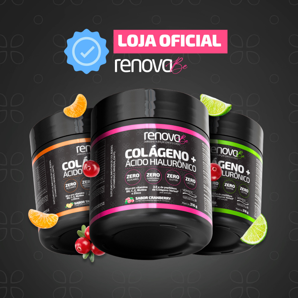 Colageno Hidrolizado + Acido Hialuronico+Haplex e Vitamina C 