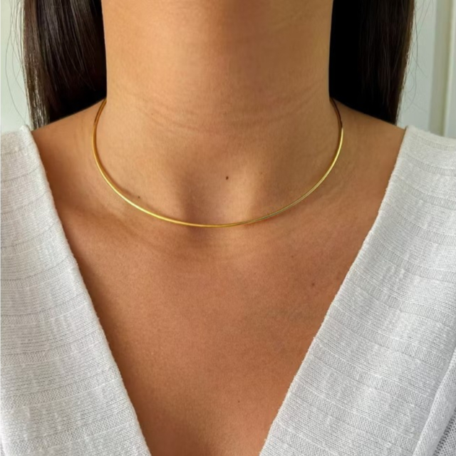 Choker aro de encaixar BANHADA EM OURO 18K E PRATA 925 em Oferta na Shopee