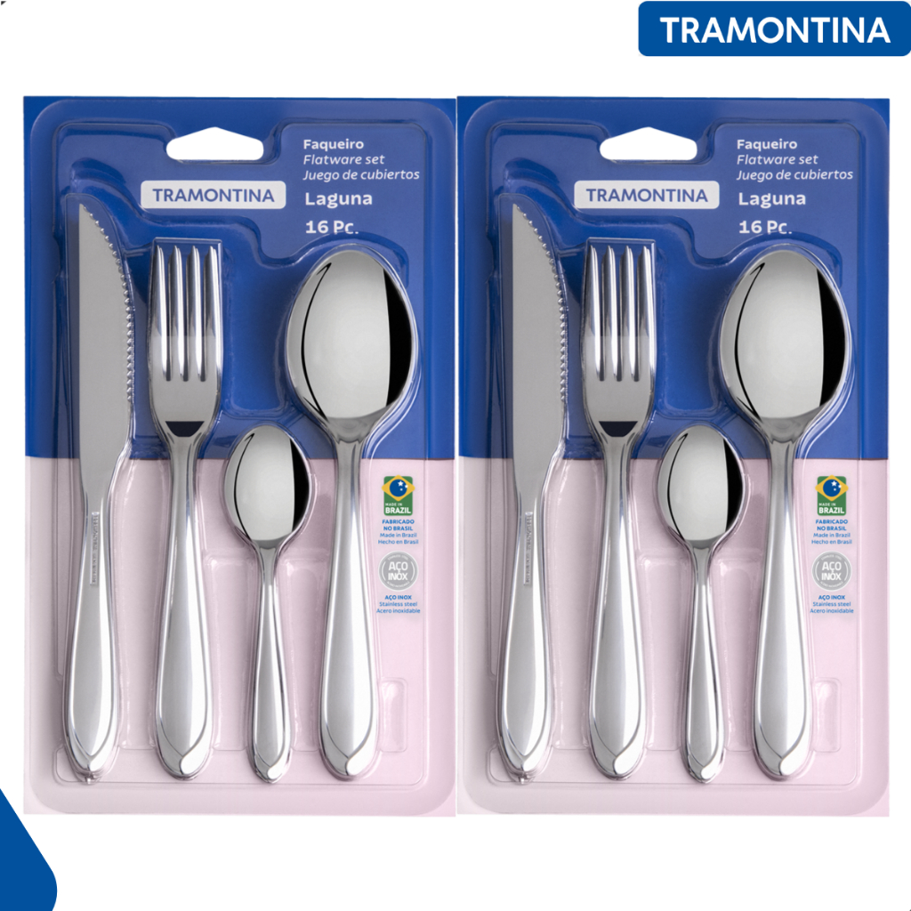 Faqueiro tramontina laguna 32 peças aço inox