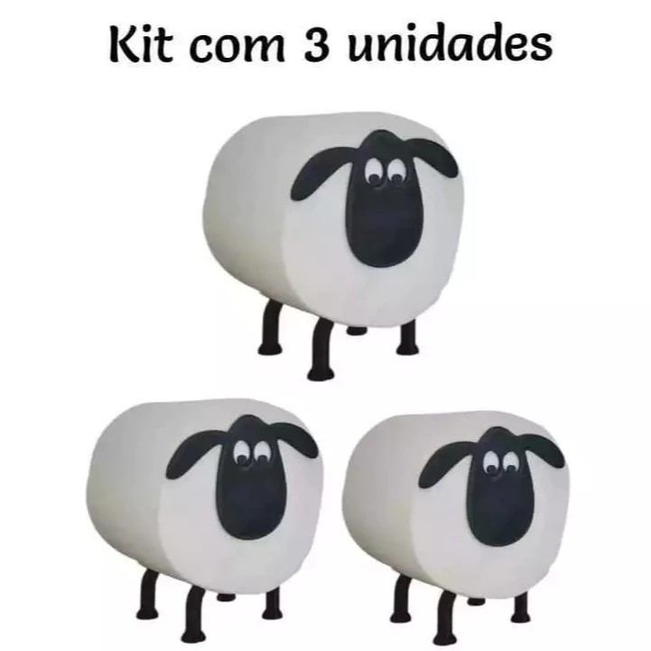 3x Suporte para Papel Higiênico - Shaun, o Carneiro / Shaun the Sheep
