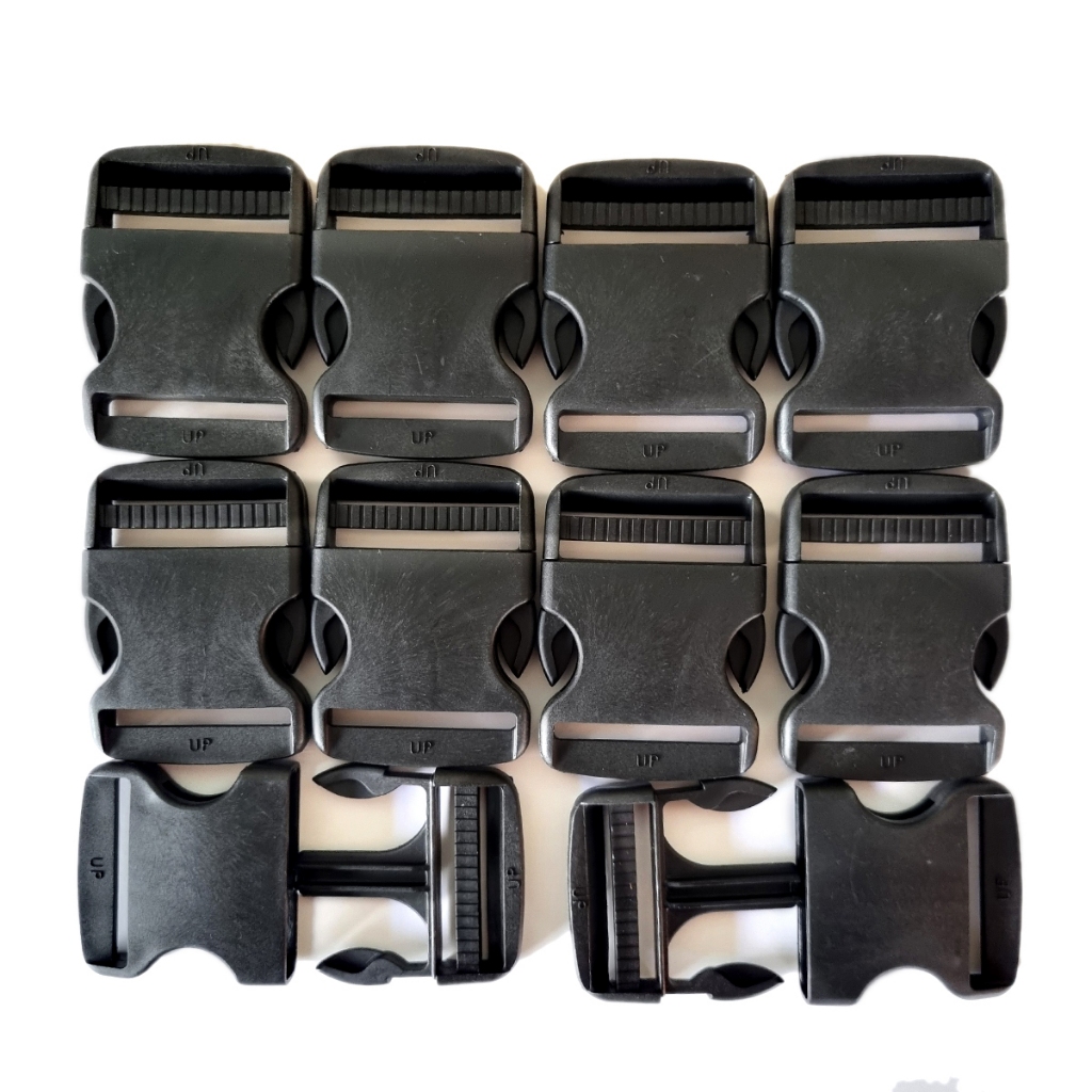 10 Fecho Para Mochila Bolsa Colete Mala Engate Rapido Cor Preto 50mm Material Plastico
