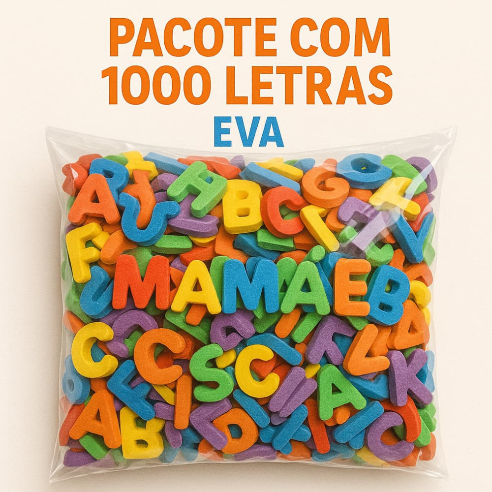 Kit Alfabeto em EVA com 1000 Letras Coloridas  20 Alfabetos Completos Educativo Infantil em Oferta na Shopee
