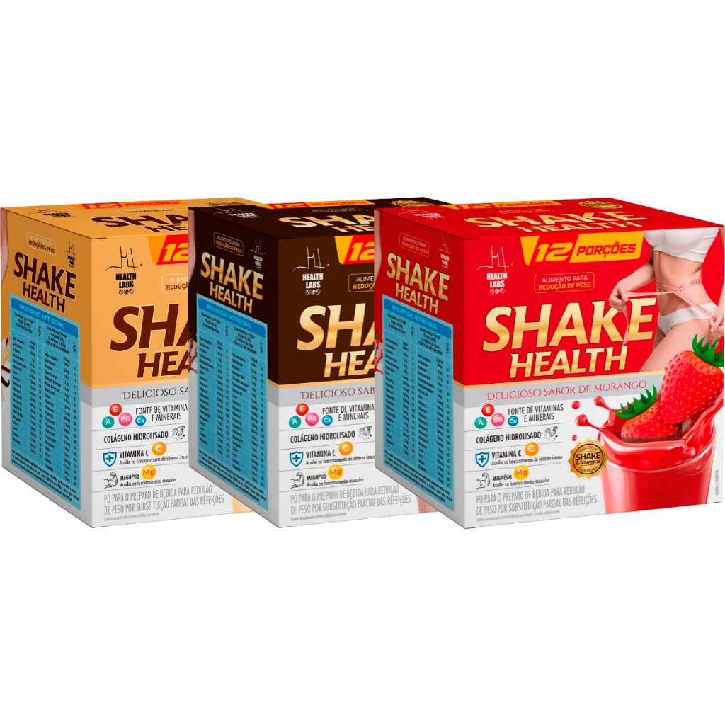 Kit 3x Shake Health (Substituto de Refeições) - 240g Cada (720g) - Health Labs