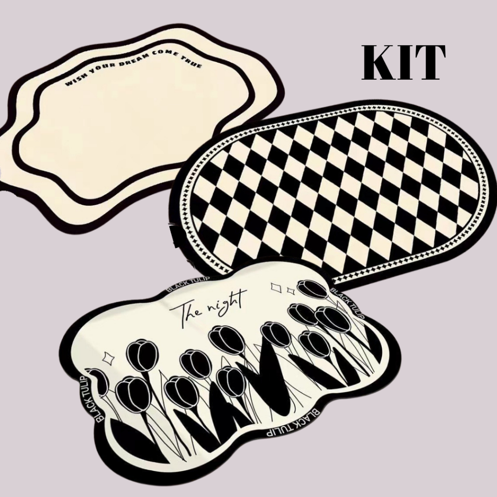 Tapete Antiderrapante Flor Super Absorvente de Secagem Rapida Banheiro Quarto Porta de Entrada CASA-01-BY