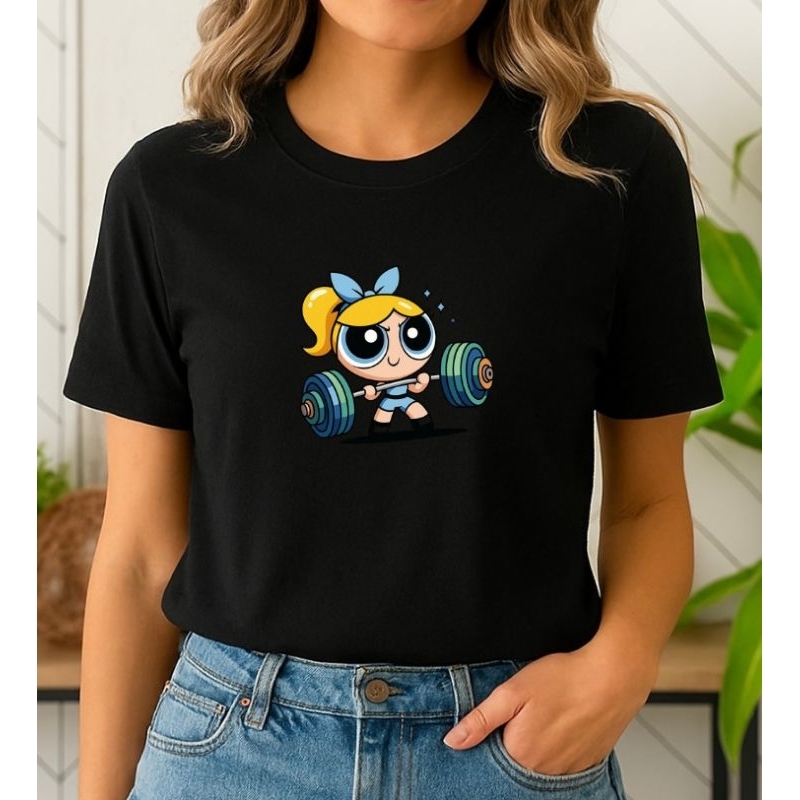 Camisa Academia Feminina Lindinha Blusa Feminina Treino Pesado Estilosa Algodão Estampada