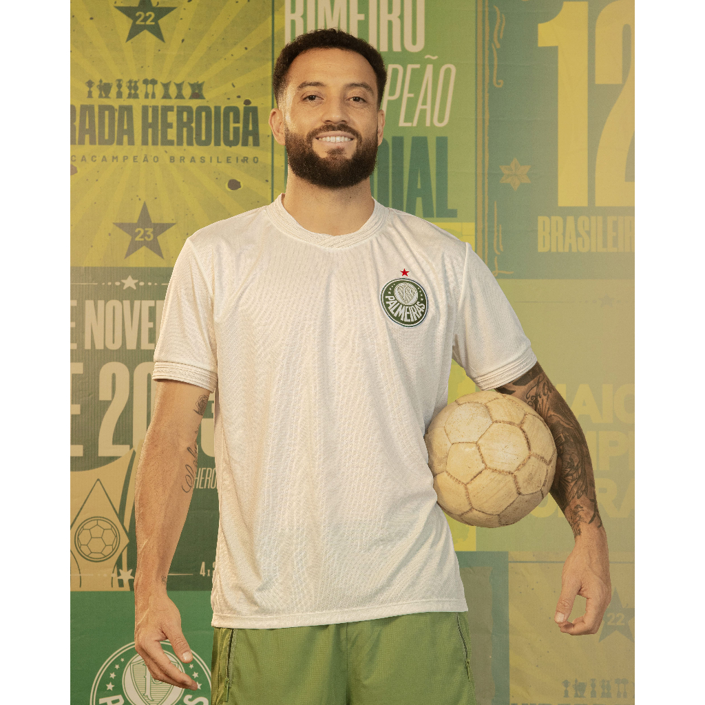 Camisa Palmeiras Home Off White Masculina Oficial em Oferta na Shopee