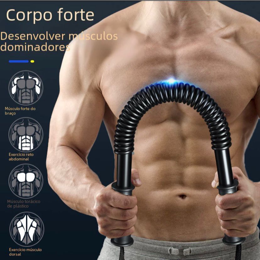 Barra Flexível Twist Power Treinamento Força Braço Torax