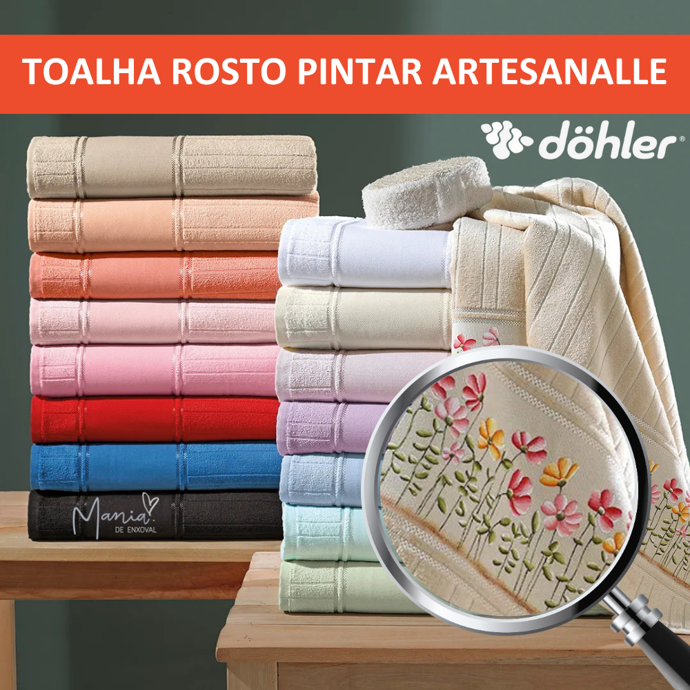 Toalha De Rosto Para Pintar Artesanalle Dohler 100% Algodão Aveludada Escolha As Cores Artesanato - Home & Living