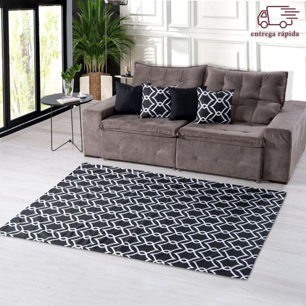 KIT TAPETE SALA QUARTO GEOMETRICO 1M X 1,40M + 04 CAPAS GORGURINHO 45CMX45CM JOGO COMPLETO DECORAÇÃO em Oferta na Shopee