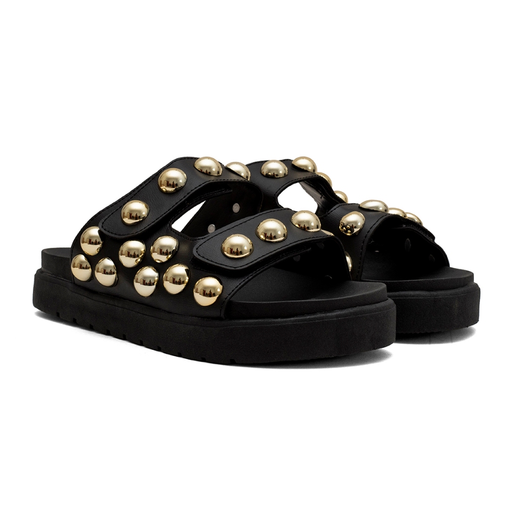 Papete Sandalia Birken Slide Brilhante Leve e Confortavel Feminina