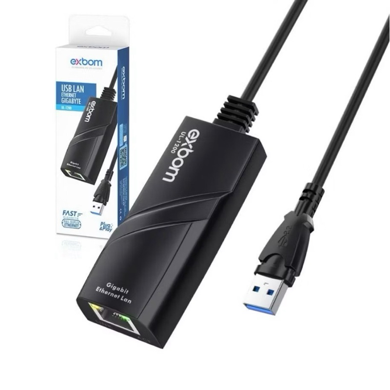 Adaptador de Rede USB 3.0 para RJ45 Gigabit Exbom UL-1200