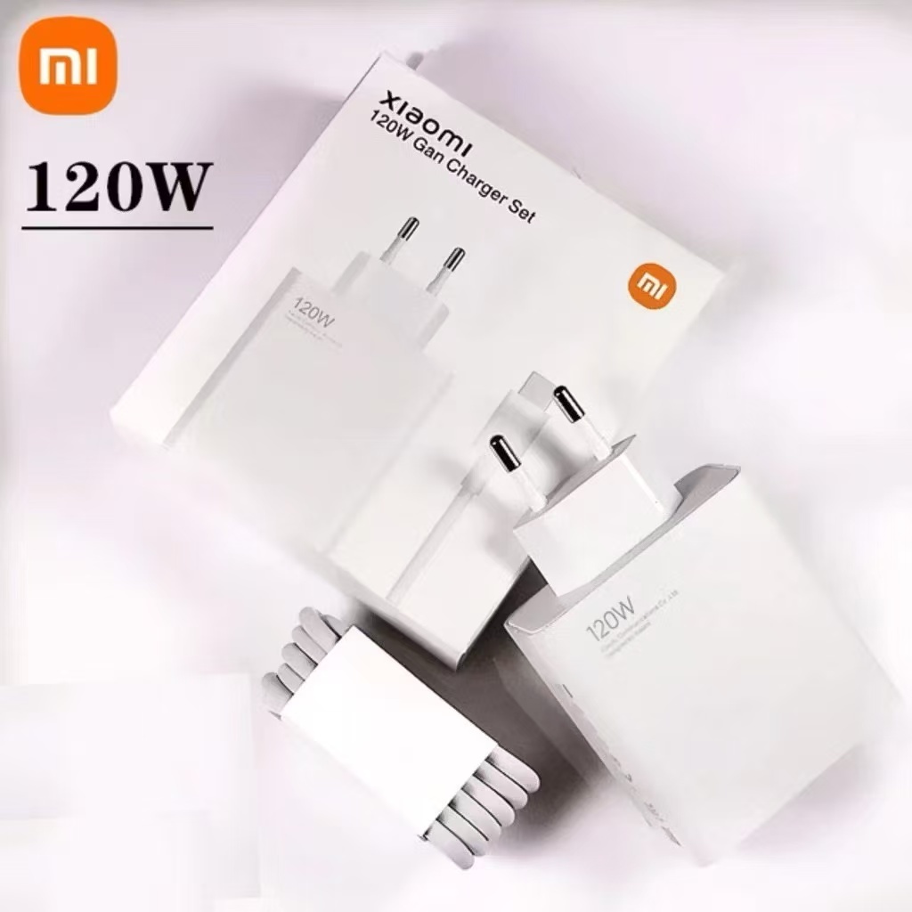 Xiaomi 120W Carregador   Completo  Turbo  Power  Cabo 6A USB + Cabo Tipo C