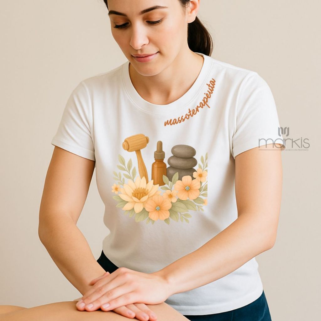 Camiseta Blusa Feminina T-Shirt Casual Massoterapia - Presente Criativo Massoterapêuta em Oferta na Shopee