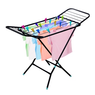 Varal De Chão Portátil Dobrável Aço Com Abas PRETO em Oferta na Shopee