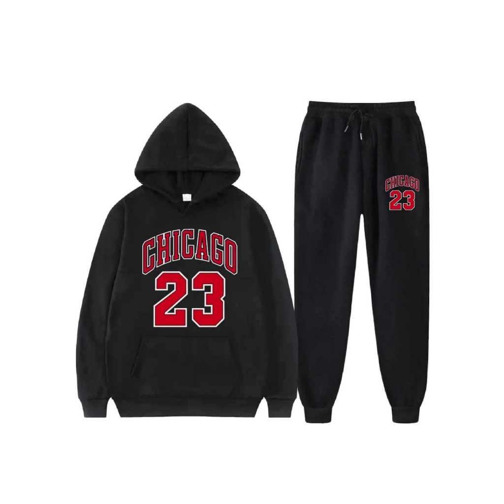 Conjunto Moletom infantil Flanelado Unissex Streetwear Chicago City Basquete