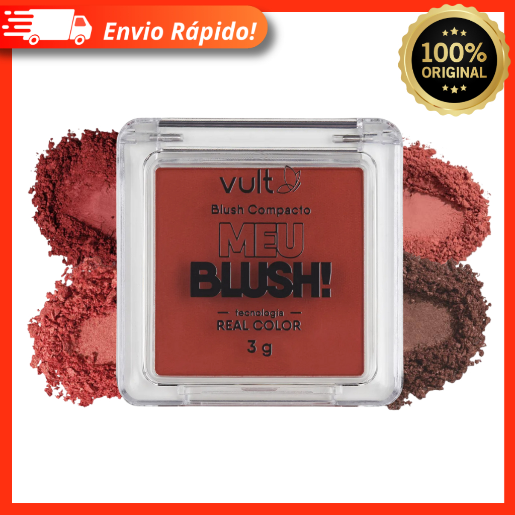 Blush Compacto Vult Meu Blush! 3g - Acabamento Natural, Alta Pigmentação e Aveludado