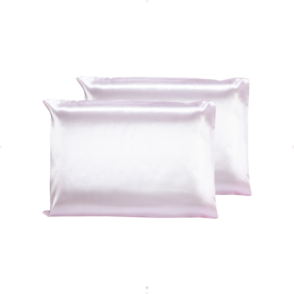 Kit 02 Fronhas de Cetim Antifrizz 50x70 Diversas Cor Rosa Bebê