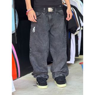 calça baggy jeans marmorizado larga balao promoção estonado premium cinza em Oferta na Shopee