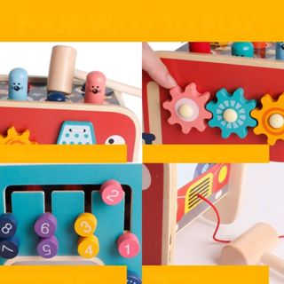 Bate Martelo Elefante MDF Caminhão Elefante Cordinha Educativo Sensorial Montessori Toymix em Oferta na Shopee