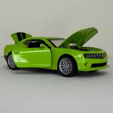 Miniatura Chevrolet Camaro Abre Capô Portas Porta-Malas - Carroceria Liga Alumínio Pneus Borracha Fricção 13cm