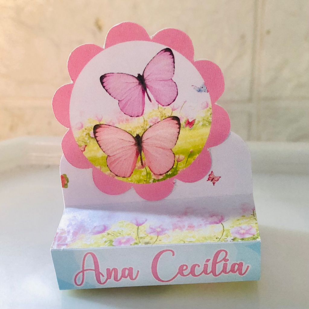 Porta Bis Duplo Jardim de Borboletas Encantado I lembrancinha Personalizada de Festa I Caixinhas I Peque e Monte