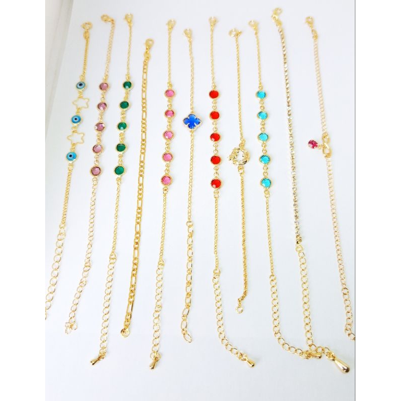 kit até 15 pulseiras femininas vários modelos ouro 18k em Oferta na Shopee