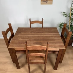 Jogo Mesa De Jantar 100x74 Com 4 Cadeiras Madeira Maciça