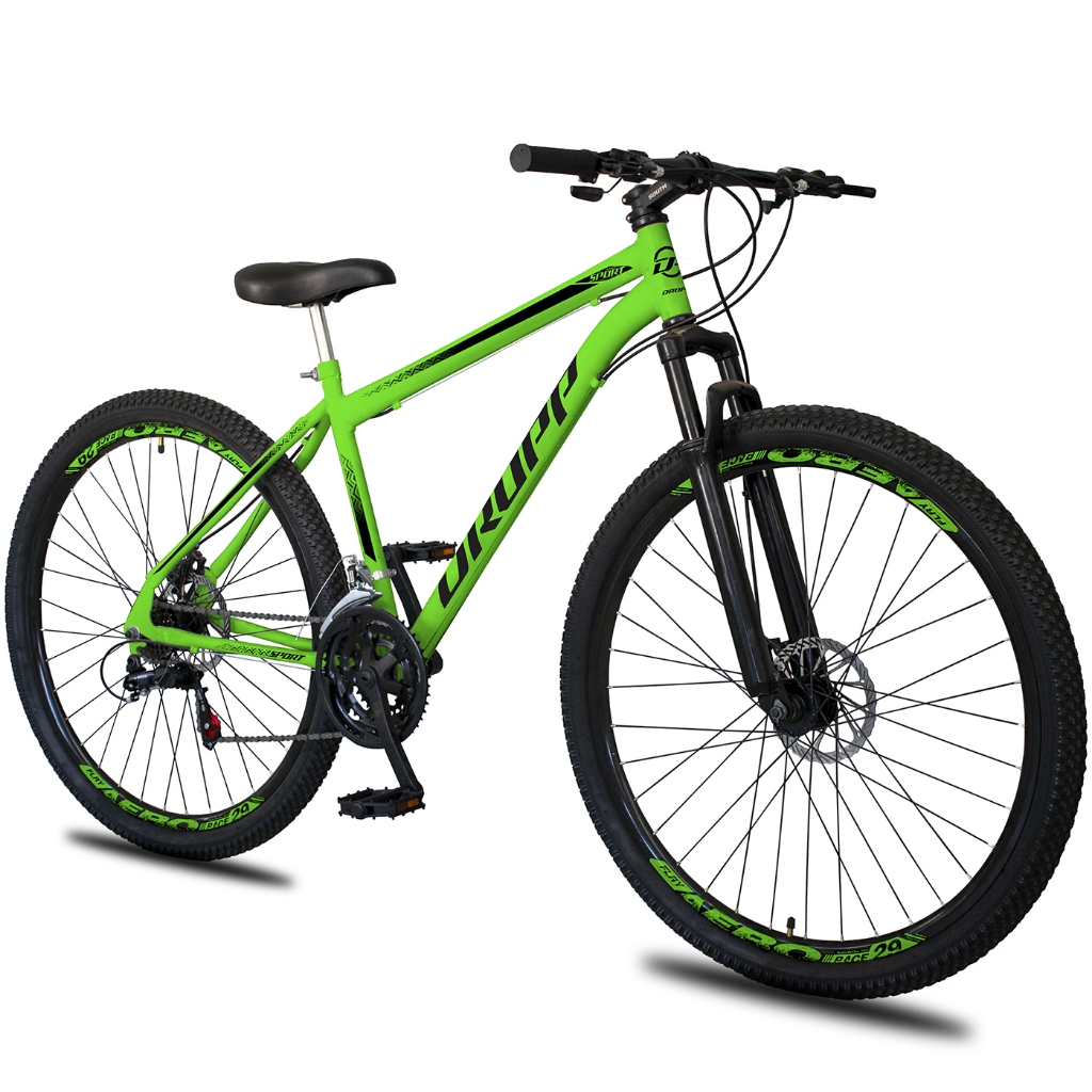 Bicicleta Aro 29 Dropp Sport Aço Carbono 21 Marchas Vel Freio a Disco e Suspensão