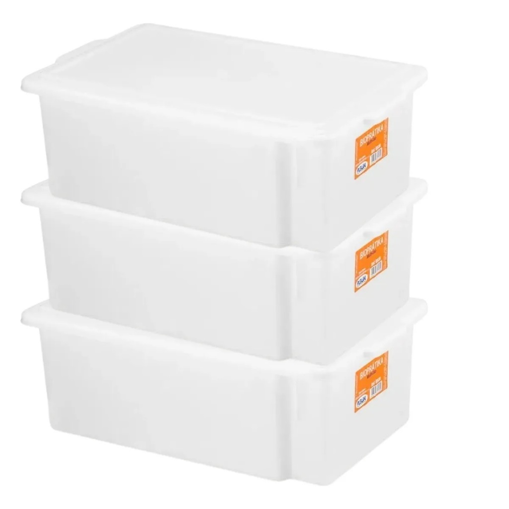 KIT 3 CAIXAS FRIGORIFICA ORGANIZADORA 24,5 LITROS PLEION -0530 em Oferta na Shopee