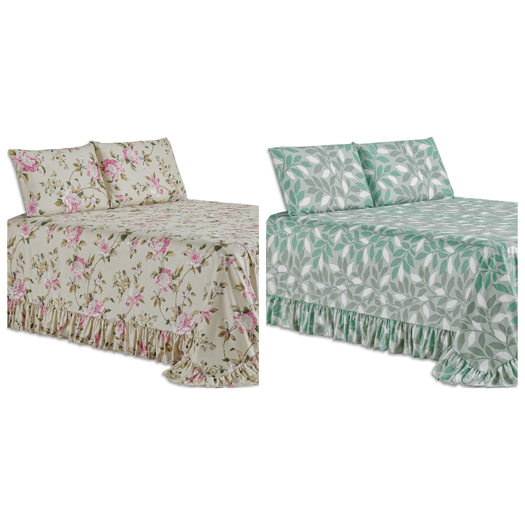 Kit 2 Colchas Casal 400 Fios Toque Macio Cobre Leito com Porta Travesseiro em Oferta na Shopee