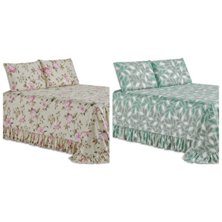 Kit 2 Colchas Casal 400 Fios Toque Macio Cobre Leito com Porta Travesseiro em Oferta na Shopee