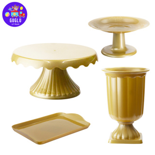 Kit Decoração Festa - 1 Boleira Cake Renda 19cm , 1 Mini Cake , 1 Bandeja 20x13 e 1 Vaso Grego em Oferta na Shopee