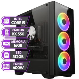 PC GAMER BLUEPC RUSH - INTEL CORE I5 16GB RAM RADEON RX 550 4GB SSD 512GB - PGBP-RUS1000 em Oferta na Shopee