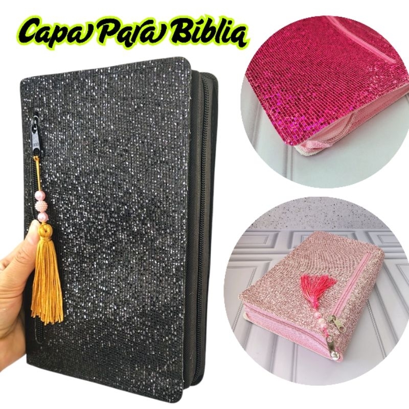 Capa Para Bíblia Sagrada N° 11 Zíper Bolso Externo Porta Celular Capa Brilhosa em Oferta na Shopee