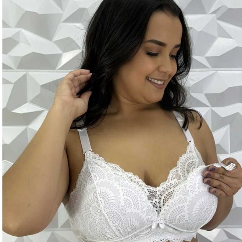 Kit 2 Sutiãs Amamentação Plus Size com Bojo Confort | Alça Larga e Sem Aro em Oferta na Shopee