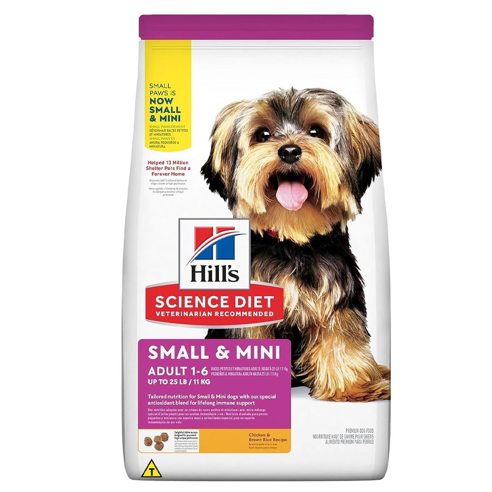 RAÇÃO CÃES ADULTOS PEQUENOS E MINI HILLS SACO 2,04KG