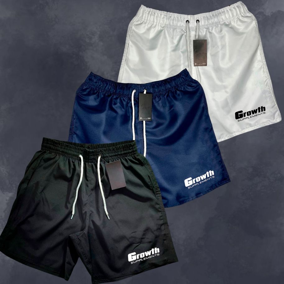 Kit 3 Bermudas Shorts Mauricinho Masculino GROWTH, Ideal Para Treino, Academia, Corrida