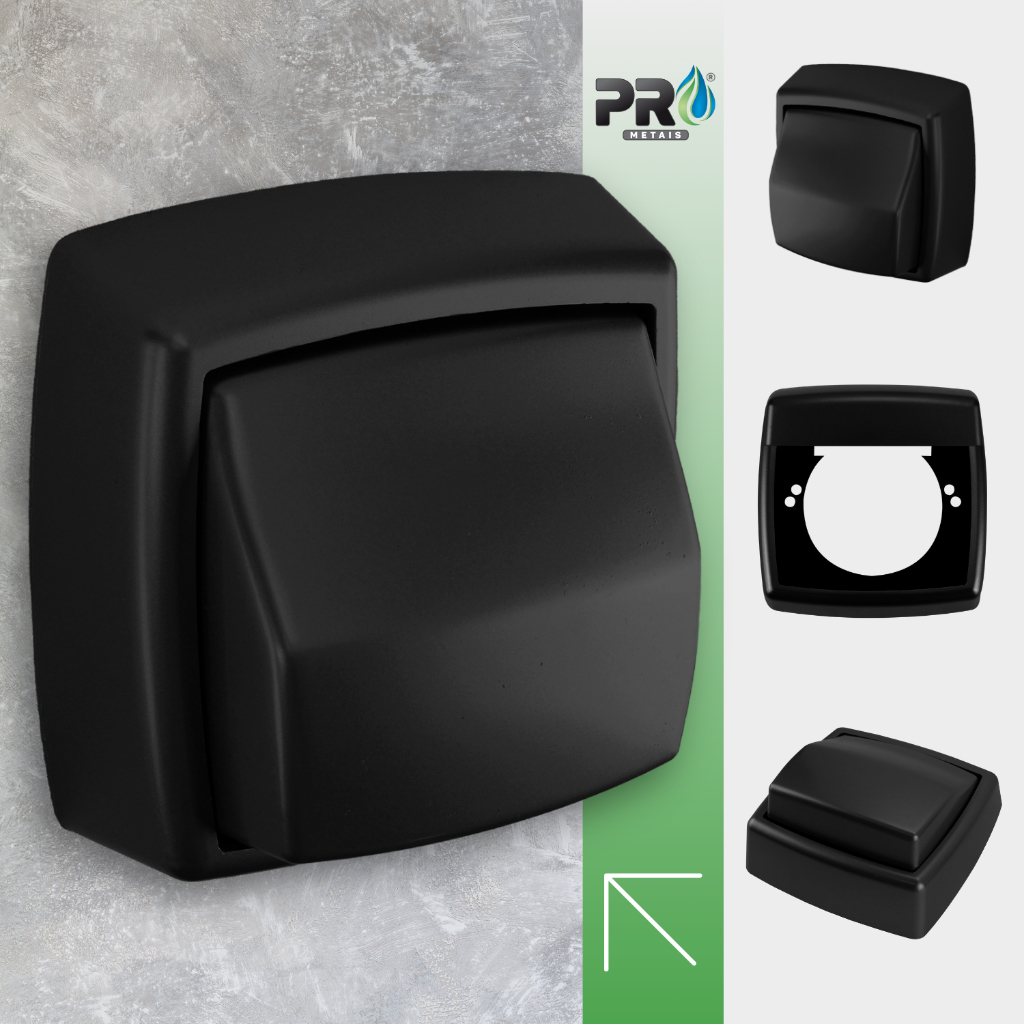 Acabamento Para Valvula De Descarga Padrão Hydra Max Deca Preto Abs Luxo Cód. 5016