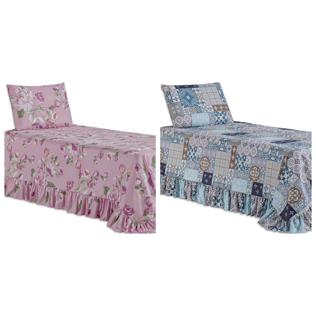 Kit 2 Colchas Solteiro 400 Fios Toque Macio Cobre Leito com Porta Travesseiro em Oferta na Shopee