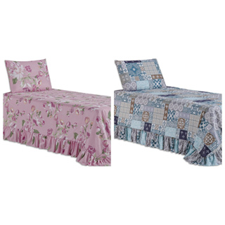 Kit 2 Colchas Solteiro 400 Fios Toque Macio Cobre Leito com Porta Travesseiro em Oferta na Shopee