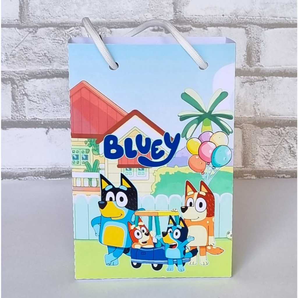 Sacolinha  Personalizada Tema Bluey Lembrancinha de Aniversário PP  com Nome