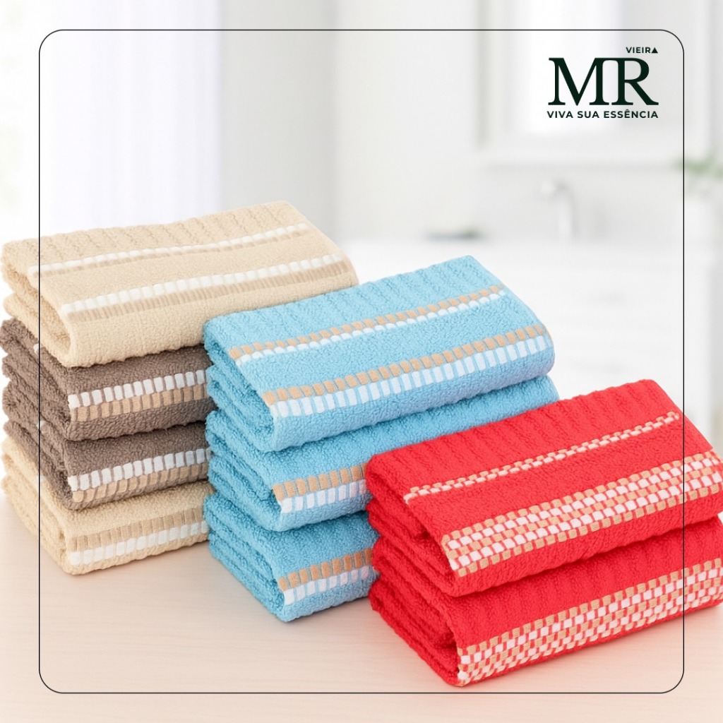 Kit 4 Toalhas Summer Rosto e Mão Canelada Sofisticação e Conforto Cores Sortidas 100% Algodão. em Oferta na Shopee