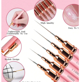 Kit Com 3/5 Conjunto de Pincéis de Linha de Arte de Unhas, Pincel Fino de Linha, Pincel de Pintura em Oferta na Shopee