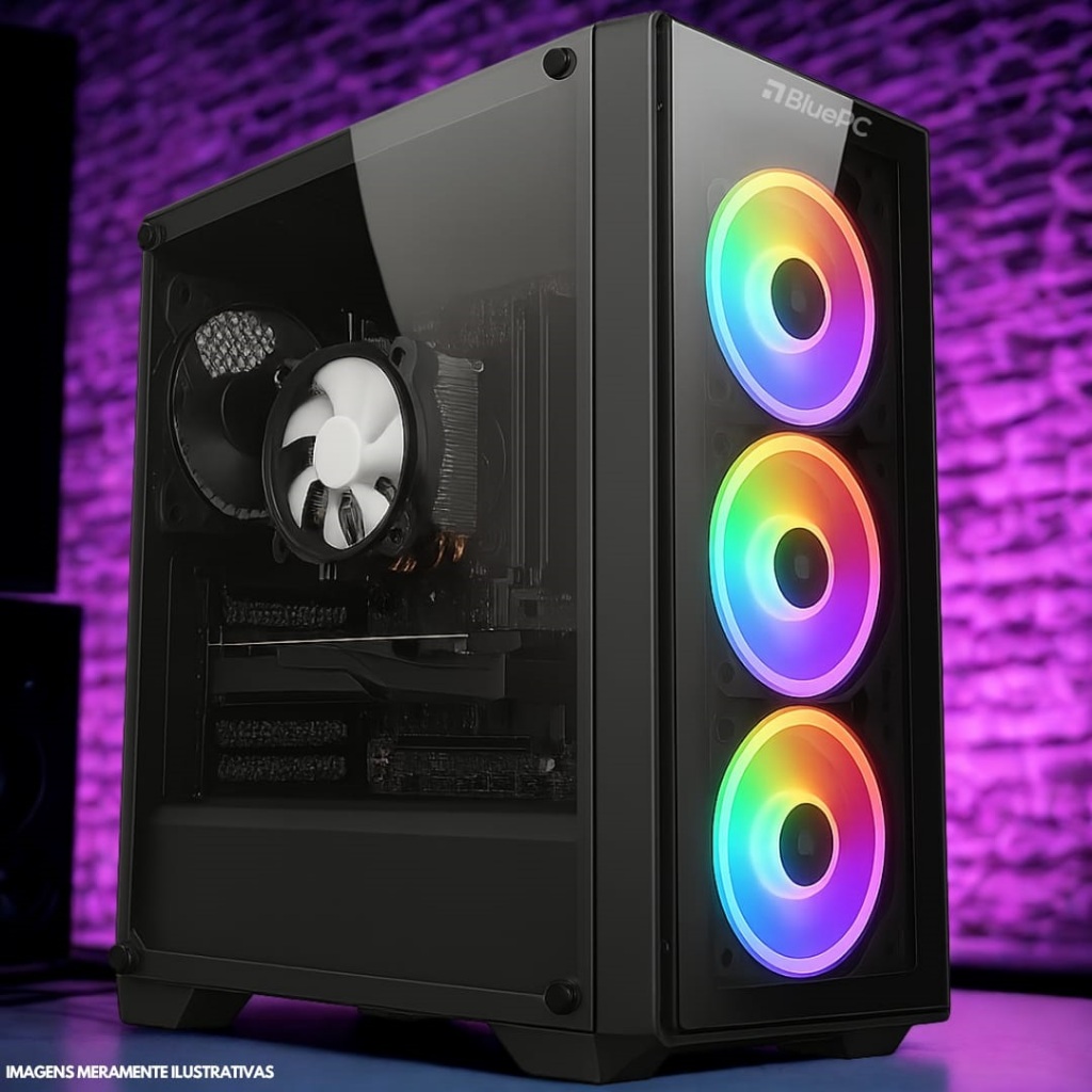 Detalhes do PC GAMER COMPLETO BLUEPC RUSH - INTEL CORE I5 16GB RAM RADEON RX 550 4GB SSD 512GB MONITOR 23