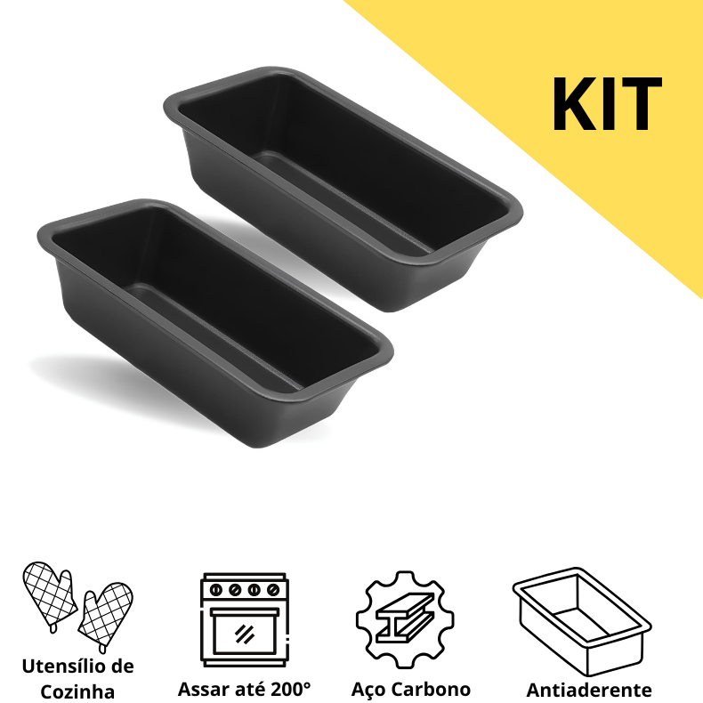 Kit 2 Assadeiras Antiaderente em Aço Carbono Forma de Pão