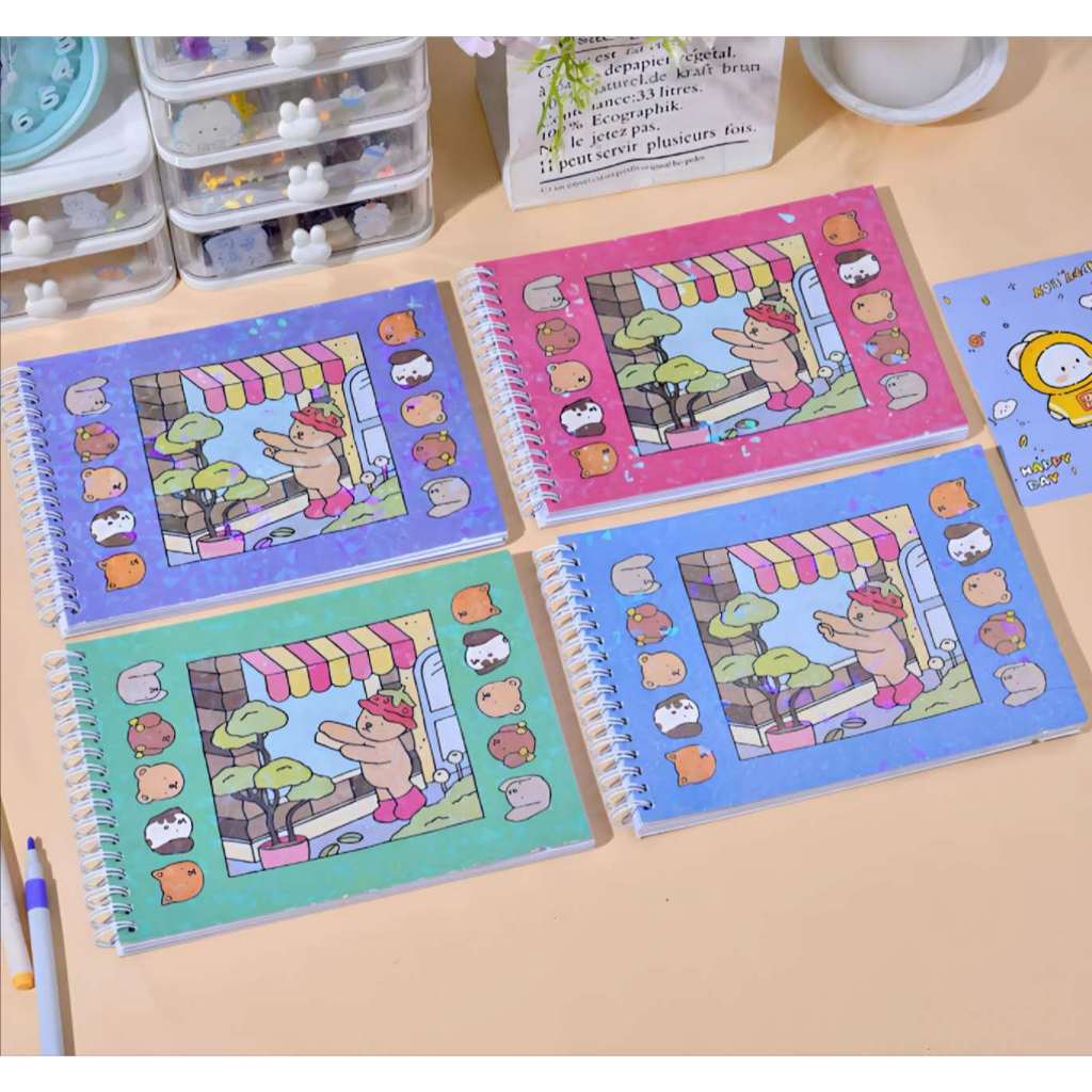 KIt 1/2 Livros Bob Goods para Colorir Capa Dura 48 Folhas Rosa e Azul