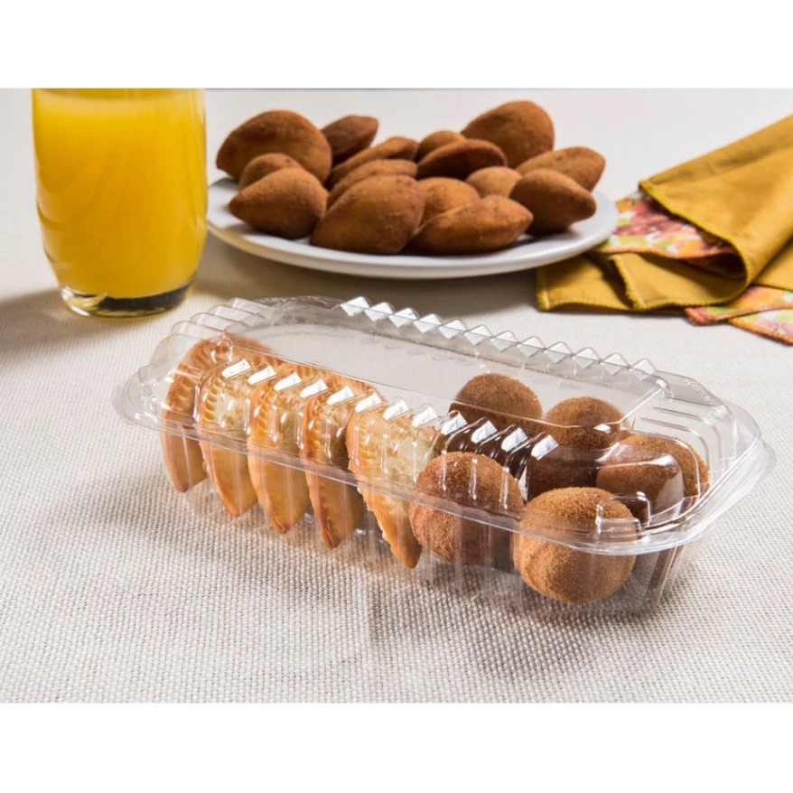 50~100 Embalagens Pote PET Transp. c/ Tampa baixa Articulado [Eco-8 - 400ml] para 6 Doces e Salgados em Oferta na Shopee